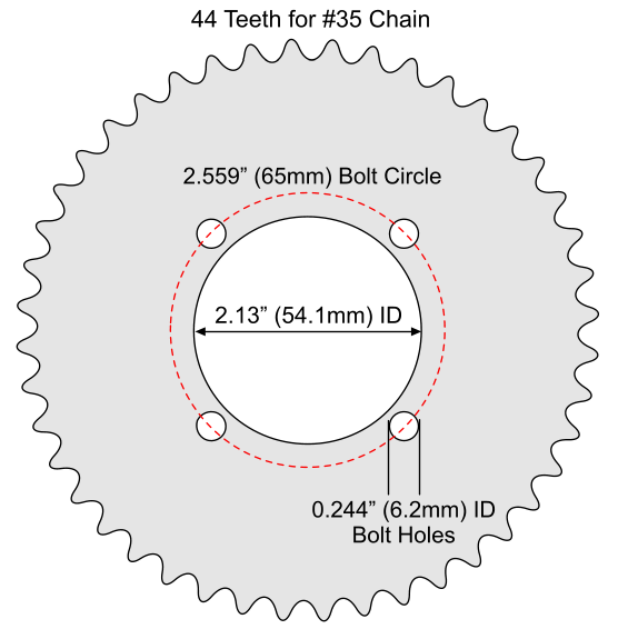 General Quick Change 8 1/2" Sprocket #35 Chain 70 Tooth 5 1/4 Bolt Hole Circle 