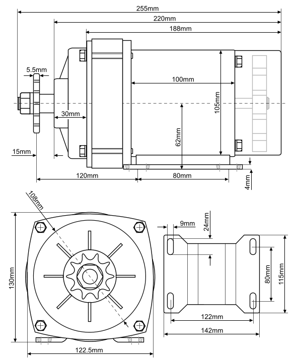 Moto Öldruckmanometer 0-5 bar 24 Volt