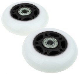 White Wheel Pink Hub 76 mm Wheels for the Razor RipRider (Set of 2