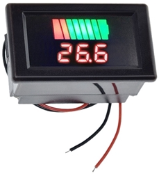 12-60 Volt DC Waterproof Red LED Digital Voltmeter with Battery Level Indicator 