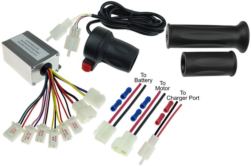 12 Volt 100-150 Watt Controller and Throttle with Power Switch Electric Scooter Kit 