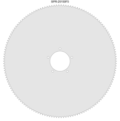 150 Tooth Sprocket for #25 Chain with F5 Mounting Pattern 