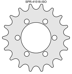 18 Tooth Sprocket for #415 Chain with ISO Mounting Pattern 