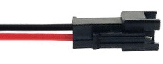 2-Pin Female Black Wire Connector with Wires 