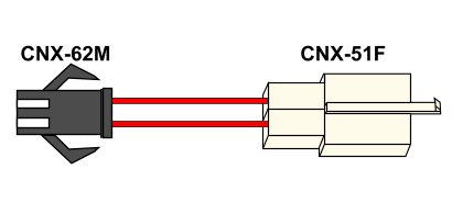 2-Terminal CNX-62M to 2-Terminal CNX-51F Adapter 