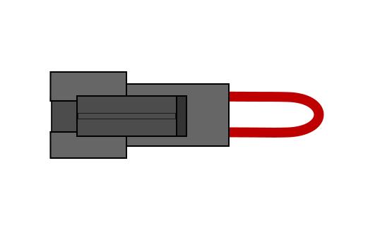 2-Terminal Female Black Jumper Plug 