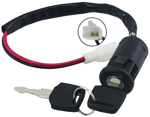 2 Wire Key Switch with Black Plastic Body Includes 2 Keys 