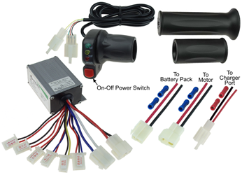 24 Volt 250 Watt Controller and Throttle with Power Switch Electric Scooter Kit 