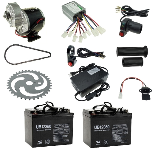 24 Volt 350 Watt Electric Beach Cart Power Kit with Reverse 