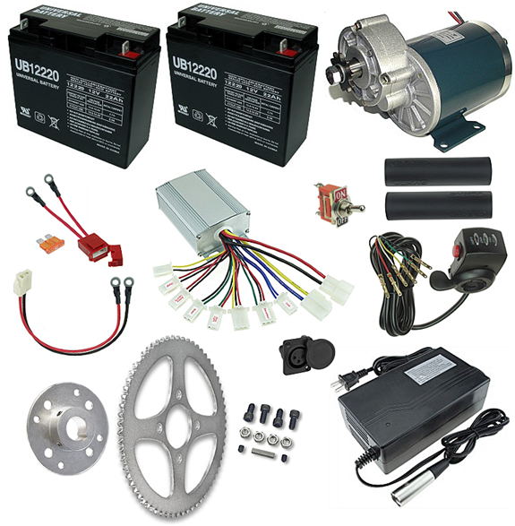 24 Volt 450 Watt Electric Beach Wagon Power Kit with Reverse #KIT-24450-14