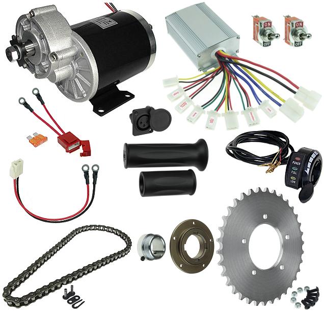 24 Volt 450 Watt Electric Beach Wagon Power Kit with Reverse 