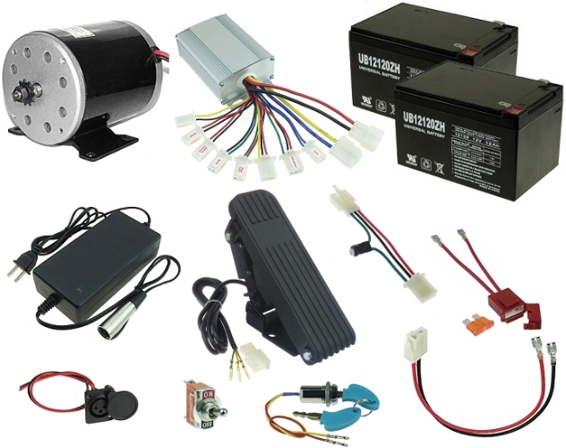 24 Volt 500 Watt Electric Go Kart Power Kit with Reverse KIT-137-G 