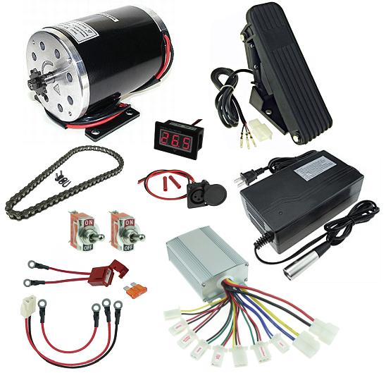 24 Volt 500 Watt Go Kart Power Kit with Reverse, No Batteries 