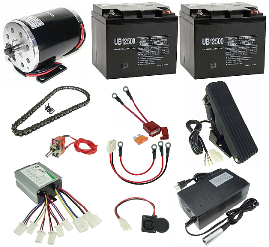 24 Volt 500 Watt Go Kart Power Kit with Reverse 