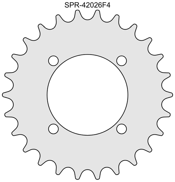 26 Tooth Sprocket for #41 and #420 Chain with F4 Mounting Pattern 