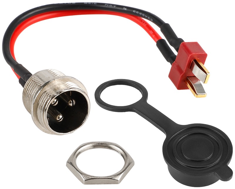 3 Pin Round Battery Charger Port with Red Connector 