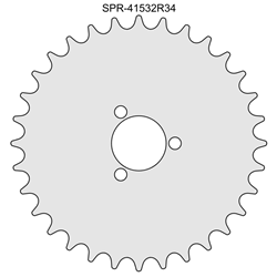 32 Tooth Sprocket for #415 Chain with R34 Mounting Pattern 