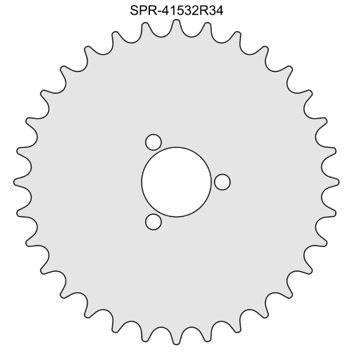 32 Tooth Sprocket for #415 Chain with R34 Mounting Pattern 