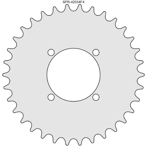 34 Tooth Sprocket for #41 and #420 Chain, Fits 4-Hole Freewheel 
