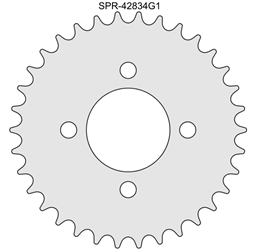 34 Tooth Sprocket for #428 Chain with G1 Mounting Pattern 