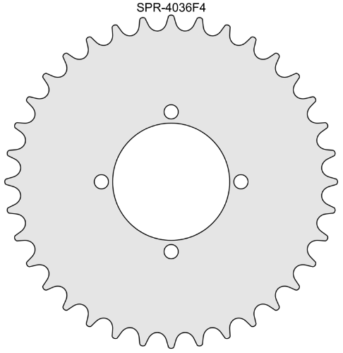 36 Tooth Sprocket for #40 Chain, Fits 4-Hole Freewheel 