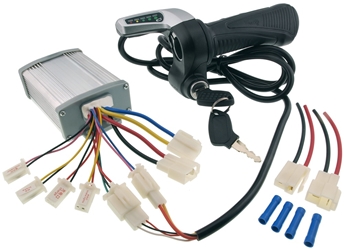 36 Volt 1000 Watt Controller and Throttle with Key Switch and Battery Indicator Electric Bicycle and Scooter Kit 