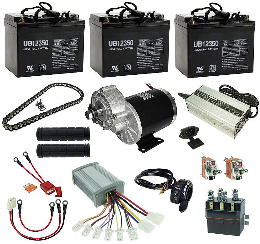 36 Volt 600 Watt Beach Cart Power Kit with Reverse 