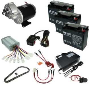 36 Volt 600 Watt Beach Wagon Power Kit with Thumb Throttle 