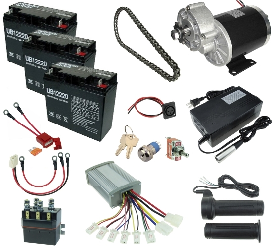 36 Volt 600 Watt Electric Beach Cart Power Kit with Reverse 