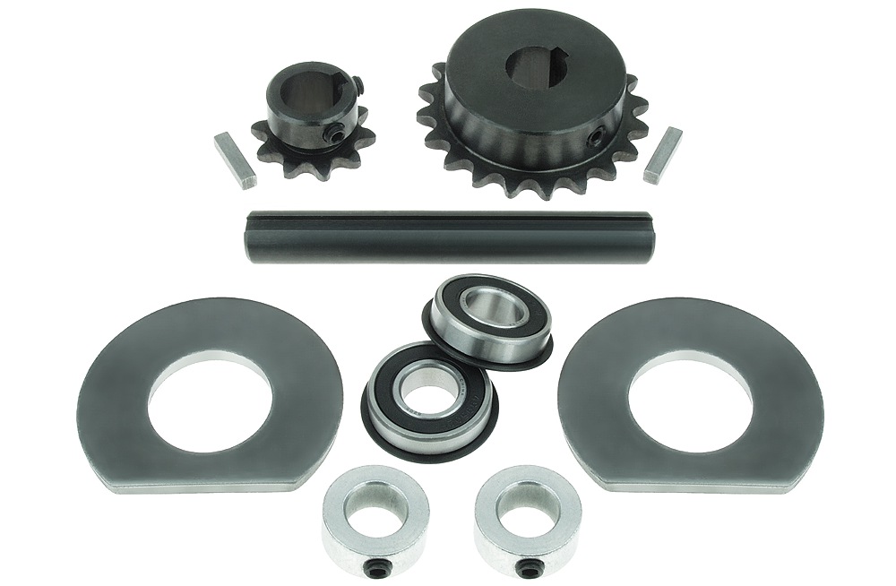 4 Inch Jackshaft Kit with 8 Tooth and 17 Tooth Sprockets for #41 and #420 Chain 