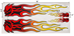 4 Piece Red and Yellow Flame Graphics Sticker Set - GFX-428