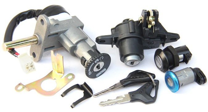 4 Wire 3 Position Key Switch with Handlebar Lock Pin Four Lock Set SWT-24010 