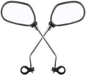 4" x 2-1/2" Oval Mirror Set with Handlebar Mounting Clamps 