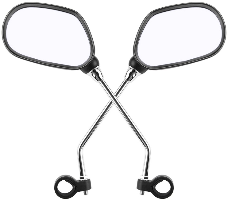 4" x 2-1/2" Oval Mirror Set with Handlebar Mounting Clamps 