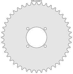 44 Tooth 4-Hole Freewheel Sprocket for 1/2" x 1/8" Bicycle Chain 