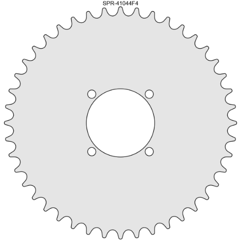 44 Tooth 4-Hole Freewheel Sprocket for 1/2" x 1/8" Bicycle Chain 