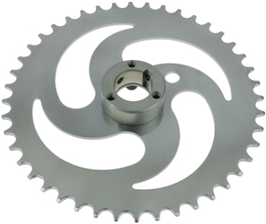 44 Tooth Sprocket for 1/2"x 1/8" (#410) Chain with 1" ID Axle Hub 