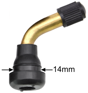 45 Degree Bent Valve Stem with 14mm Seat for Tubeless Tire 