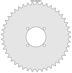 45 Tooth Sprocket for #41 and #420 Chain with F4 Mounting Pattern 