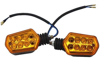 48-60 Volt 6 LED Turn Signal Light Set with Amber Lens 