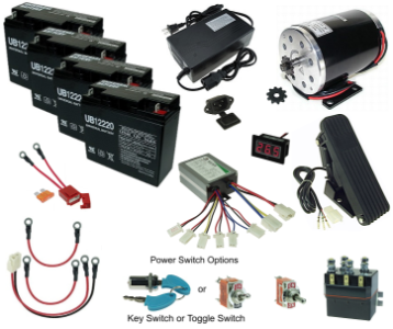 48 Volt 1000 Watt Electric Go Kart Power Kit with Reverse 