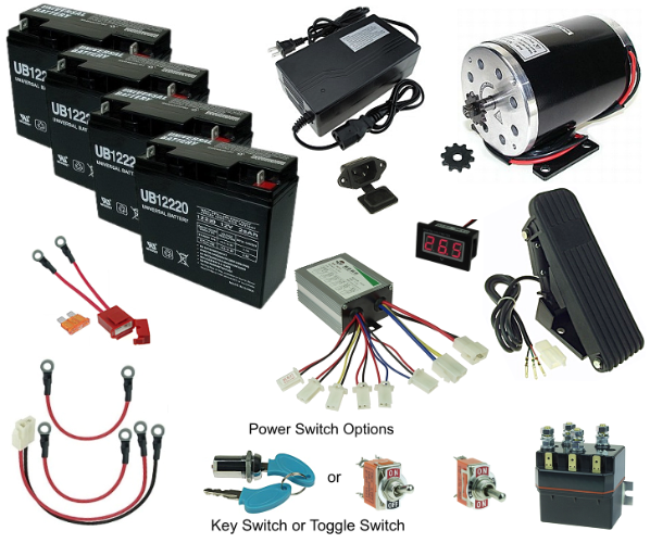 48 Volt 1000 Watt Electric Go Kart Power Kit with Reverse 