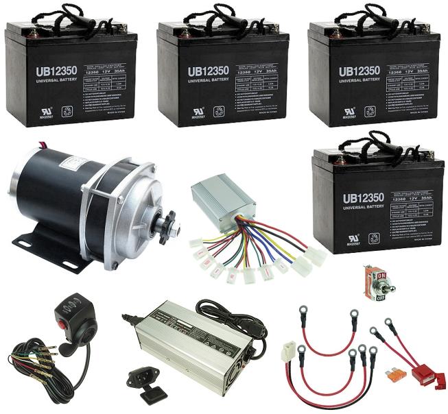 48 Volt 1000 Watt Industrial Cart or Beach Wagon Power Kit with Reverse KIT-481000G-10 