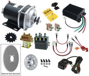 48 Volt 1000 Watt Rhoades Car Electric Motor Power Kit with Thumb Throttle and Reverse 