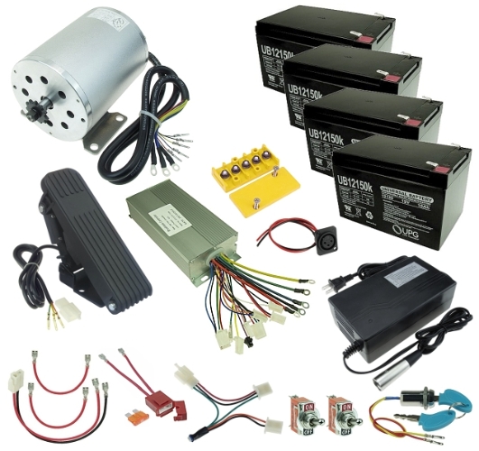 48 Volt 1800 Watt Electric Go Kart Power Kit with Trainer Switch 