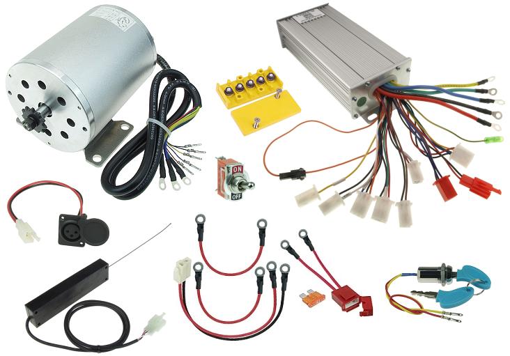 48 Volt 1800 Watt Electric Go Kart Power Kit with Wire Pull Throttle and No Batteries KIT-481800-21-NB 