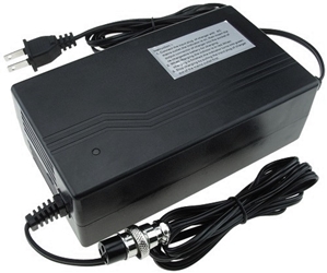 48 Volt 2.5 Amp Automatic Battery Charger with 3-Port Inline Plug 