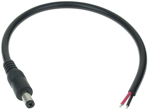 5.5mm x 2.1mm Coaxial Charger Plug with 9 Inch Long Cable 