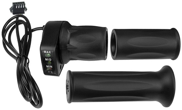 Aftermarket Throttle with 5-Wire Connector and Battery Level Indicator for eZip, IZIP, Currie, Schwinn, Mongoose, and GT Electric Scooters and Bikes 