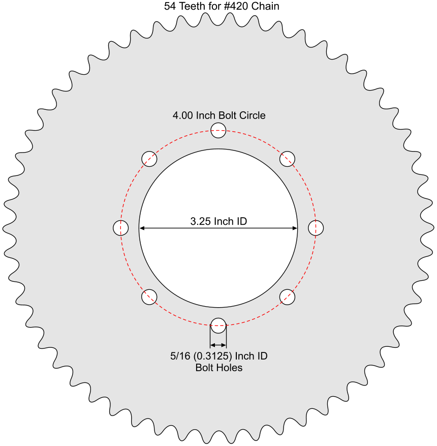 41-Tooth Rear Sprocket For 420 Chain – Fits CRF 50cc, 110cc, 125cc ATV & Dirt Pit Bikes